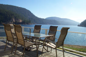 Deck with view of Otter Lake